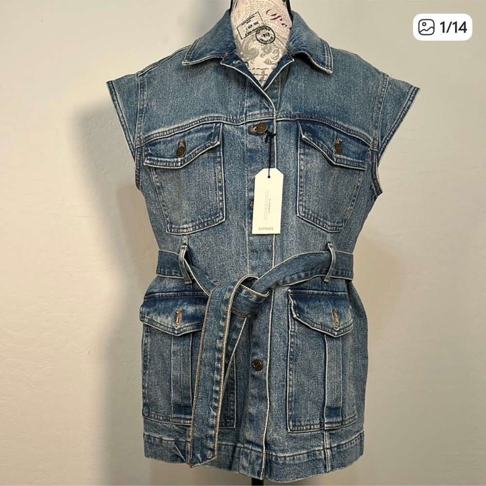 Express Classic Blue Denim Vest